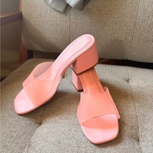 Qupid Pink Block Heel Sandals